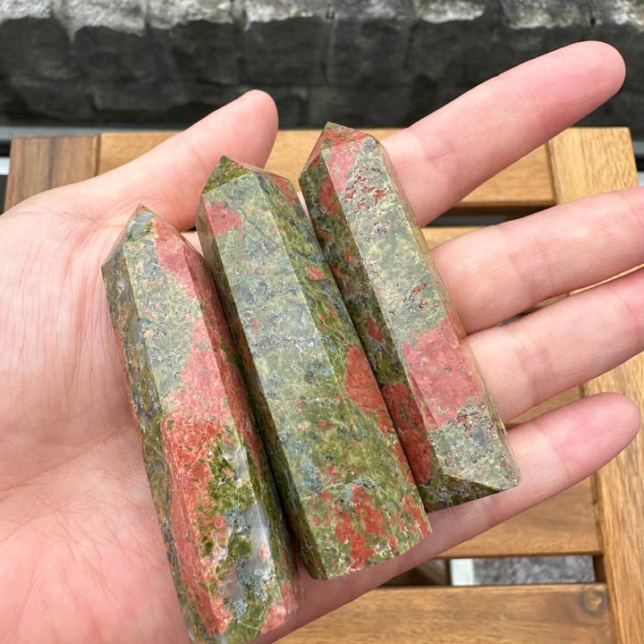 Moon Rituals - Wholesale Spiritual stone/crystal - Unakite Crystal Tower Obelisk Point – Balance & Emotional Healing, Christmas Crystal Gift2