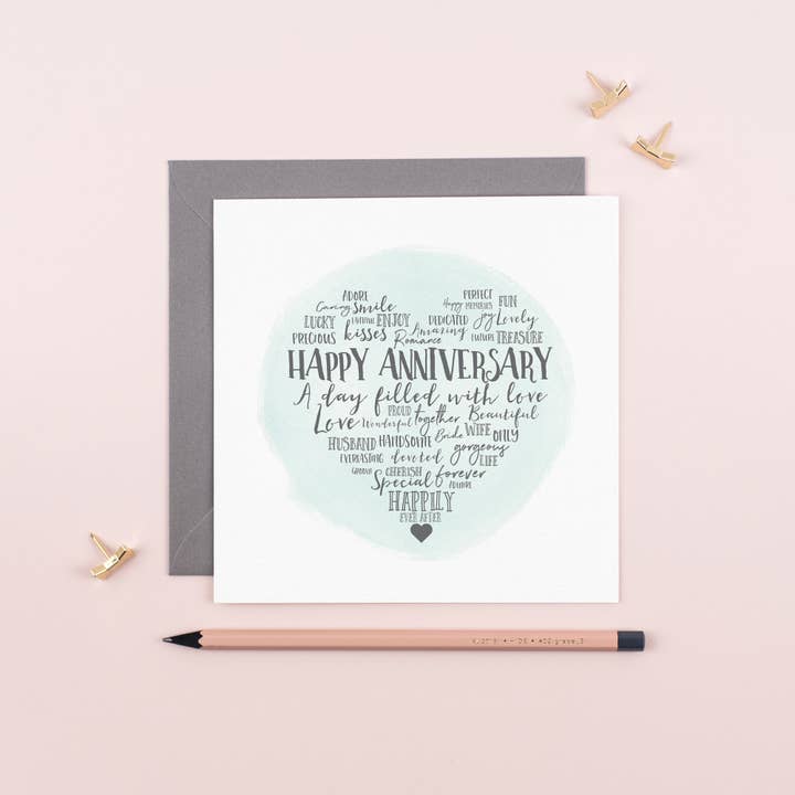 Happy Anniversary Card - Heartfelt Collection for wholesale by Little Paperie