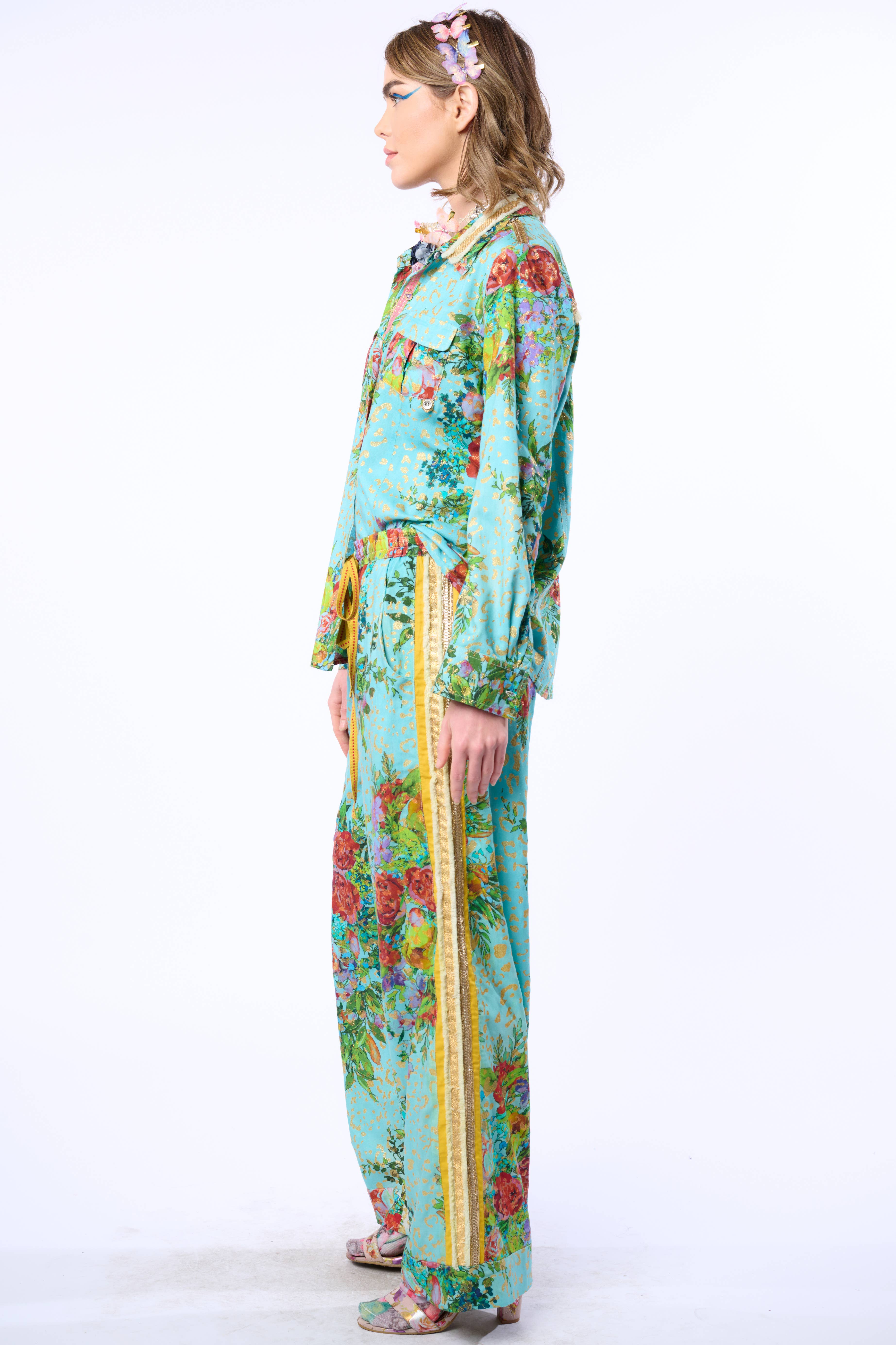 Imprimé Aqua Pantalon Cordelia en vente sur Faire13