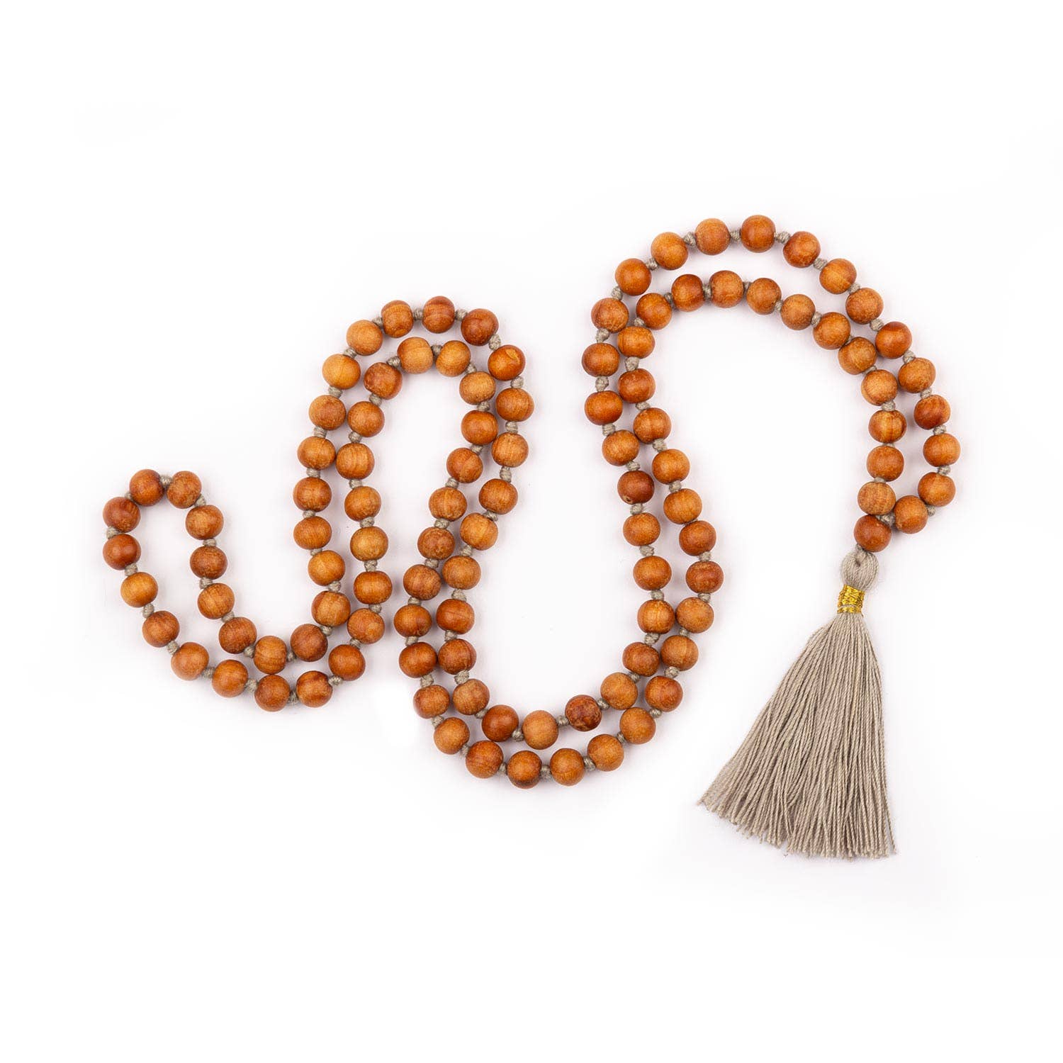 Bodynova - Wholesale Prayer Beads Necklace - Mala Yoga necklace with sandalwood scent, coloured tassel, 10815