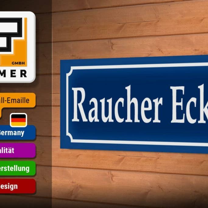 Femer – Engroshandel Skilt – Træskilt 27x10cm rygerhjørne (blå, hvid) træ dekorativt skilt træskilt2