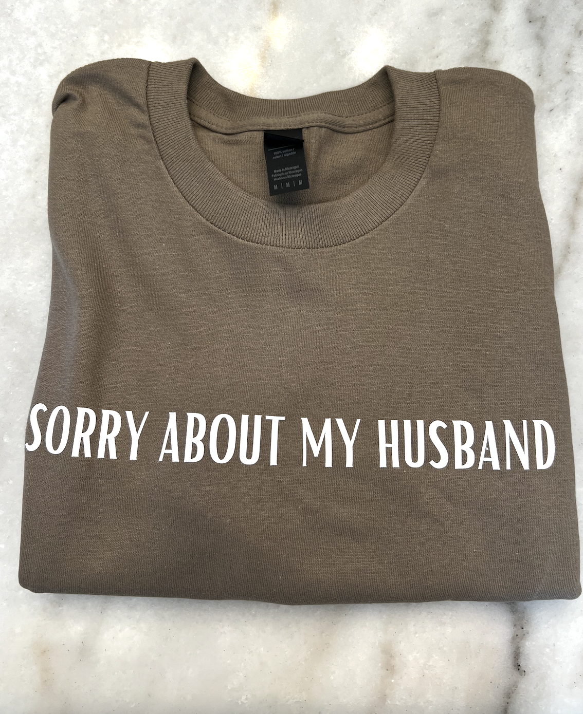 Southern Chic - Wholesale Screen Printed T-Shirt - Women's - Sorry About My Husband Graphic Tee 1