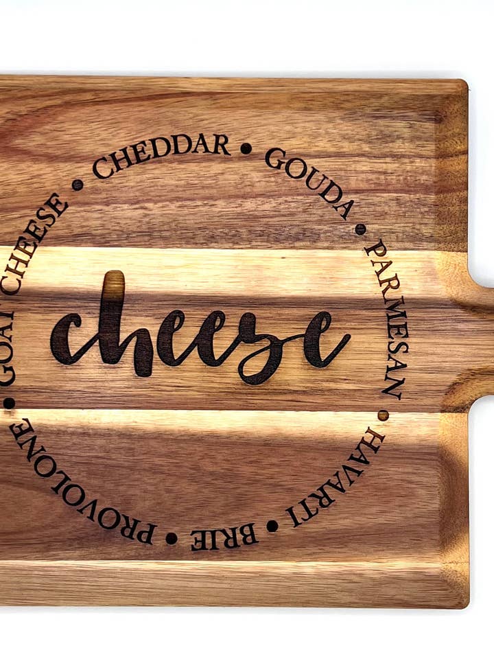 Acacia Wood Cheese Board Engraved for wholesale by Lexo Creations