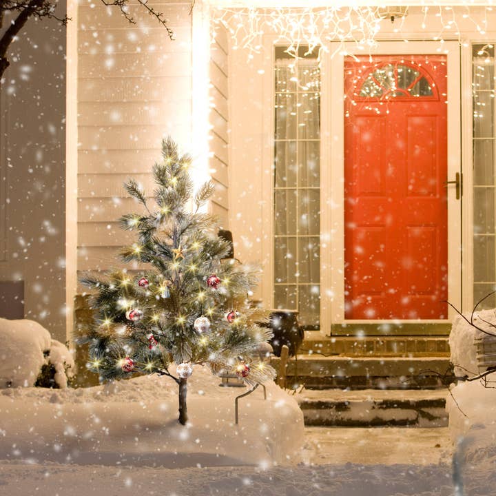 Grand Verde - Wholesale Artificial Christmas Tree - 38” Flocked Christmas Artificial Trees, 2pcs2