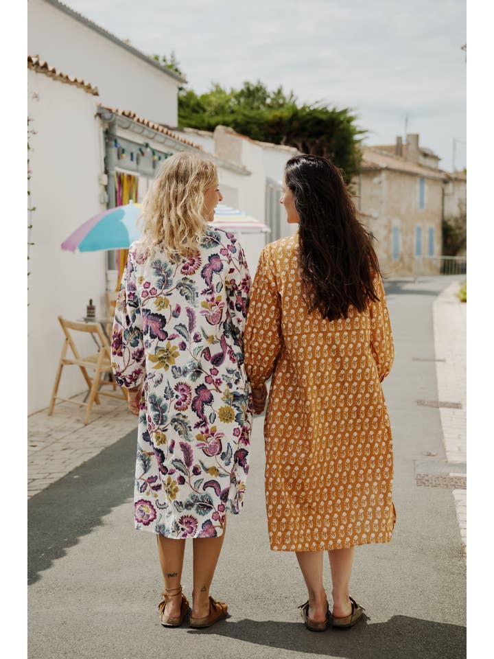 Curiosity Lab - Wholesale Dress - Women's - Night Dress Straight cut long sleeve Indian cotton40