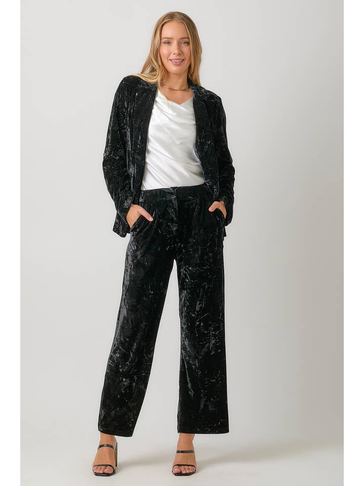 Mystree - Wholesale Pants - Women's - 60784 Crinkle Velvet Trousers5
