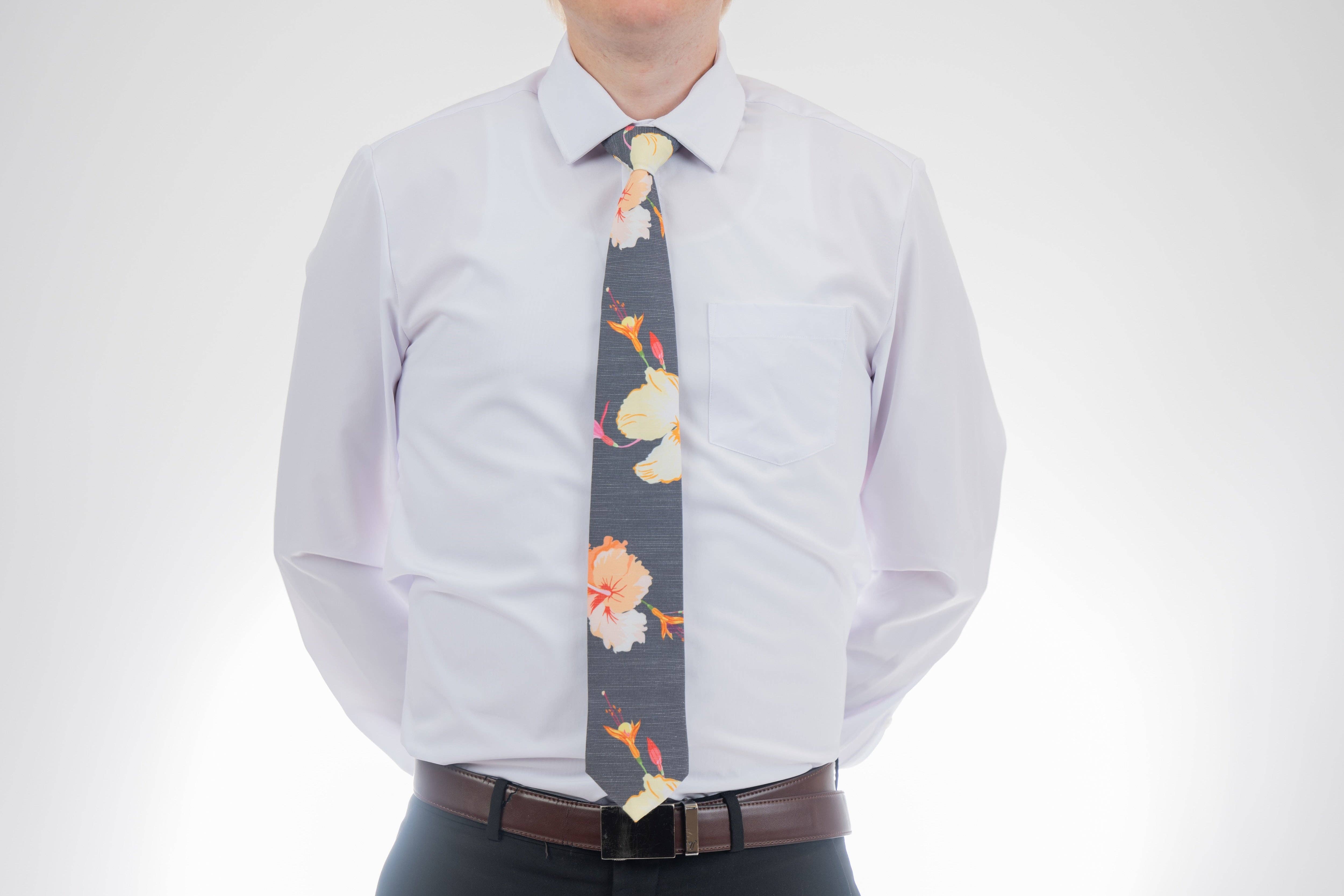 Bombora Ties - Wholesale Necktie - Men's - Sky Hibiscus2
