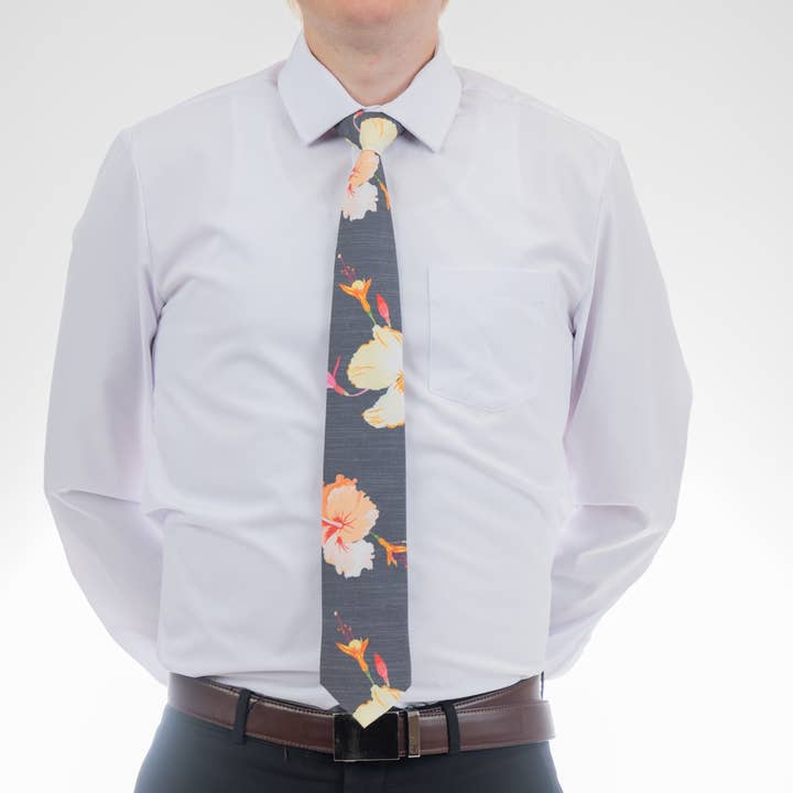 Bombora Ties - Wholesale Necktie - Men's - Sky Hibiscus2