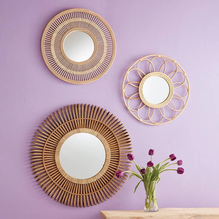 47th & Main (Creative Brands) - Wholesale Wall Mirror - Light Wheel Bamboo Mirror1