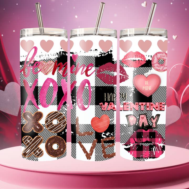 Fed Valentinsmunk & Læber Tumbler – 20oz Slank Tumbler for engroshandel hos JAC Wholesale