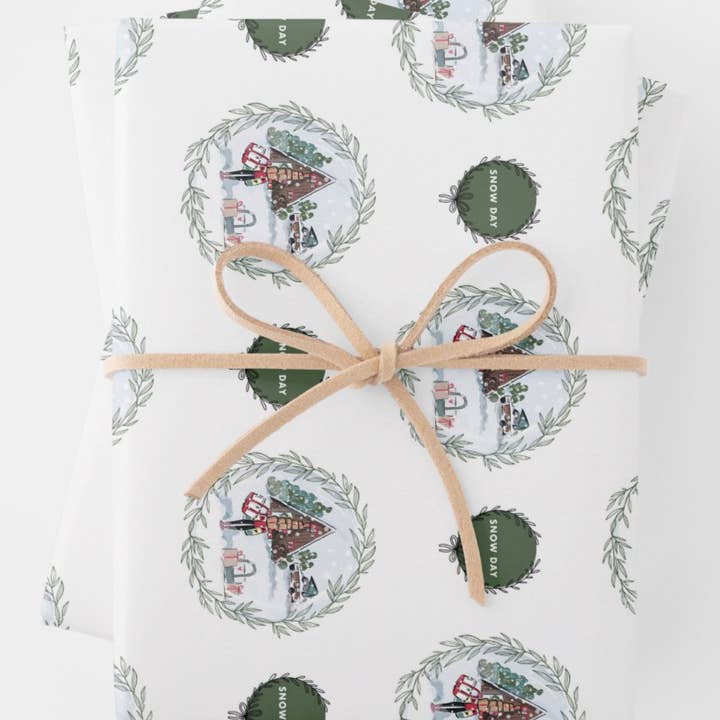 Holiday 22 Snow Day Gift Wrap Sheets for wholesale by Jennifer Vallez