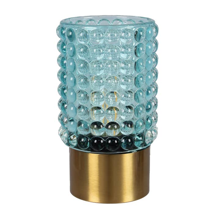Young's - Wholesale Accent/Desk Lamp - Hobnail Glass Battery Operated Accent Light with Timer