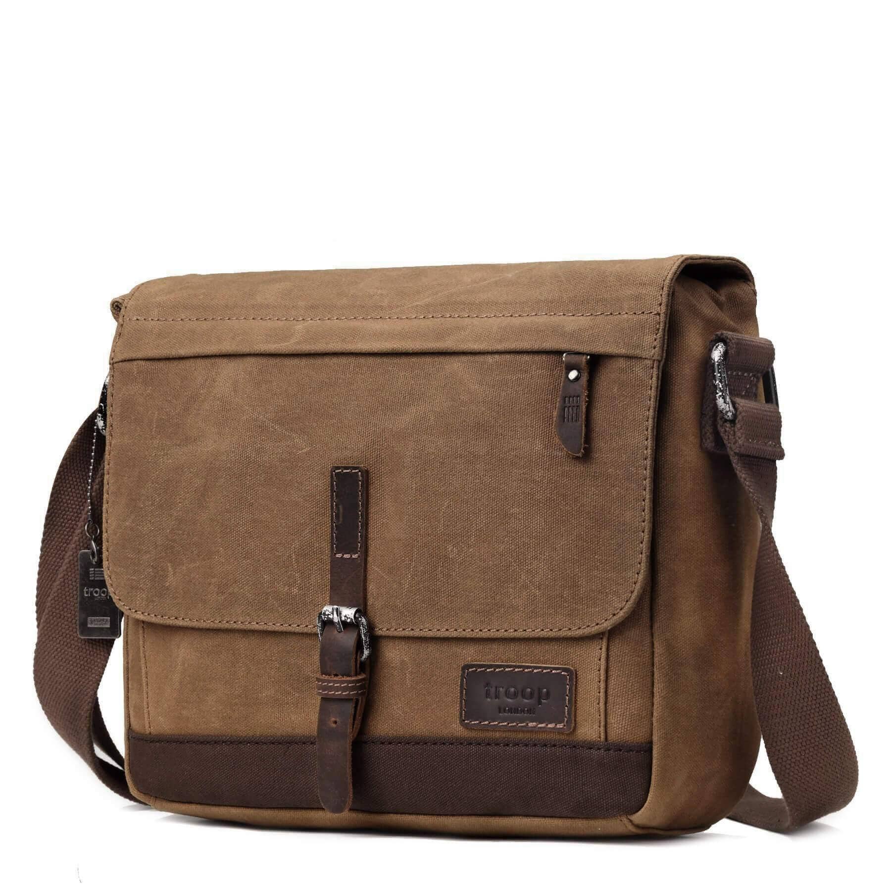 Troop London – wholesale Messenger bag – Men's – TRP0443 Troop London Heritage Canvas Leather Messenger Bag, Travel Bag, Tablet Friendly1