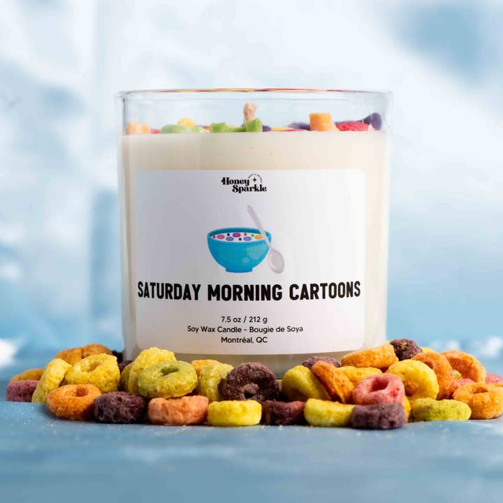 Saturday Morning Cartoons (Fruit Loops inspired soy candle) for wholesale by Honey Sparkle