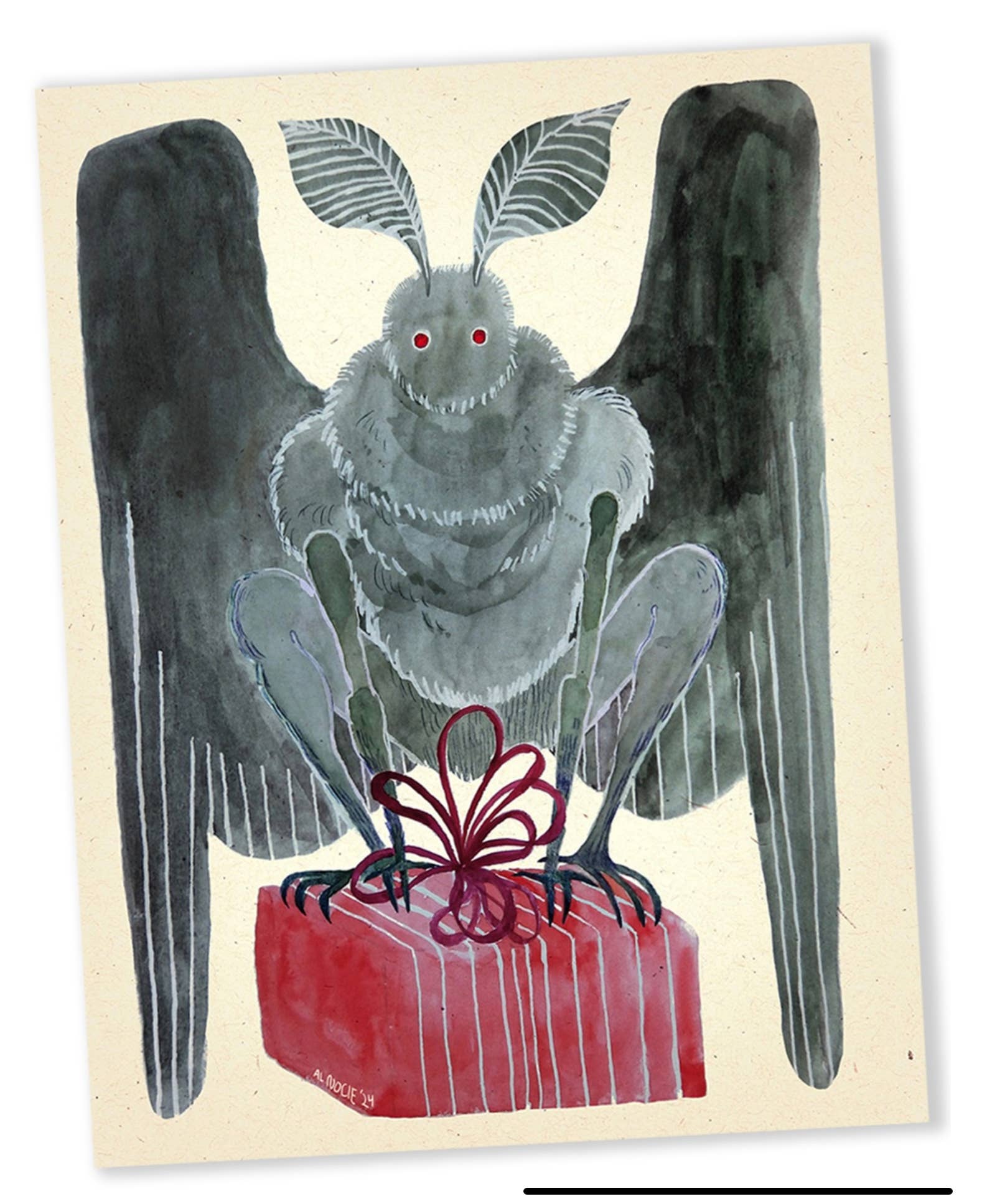 Echo-Lit - Wholesale Christmas Card - Merry Mothmas Mothman Holiday Cards - 8 Pack1