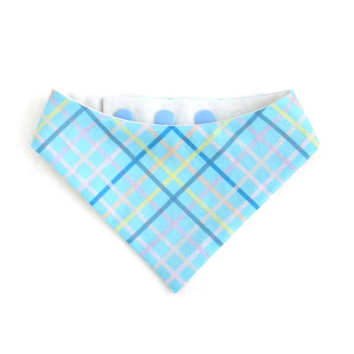 Easter Blue Plaid Pet Bandana - The Chester for wholesale by Dusidog