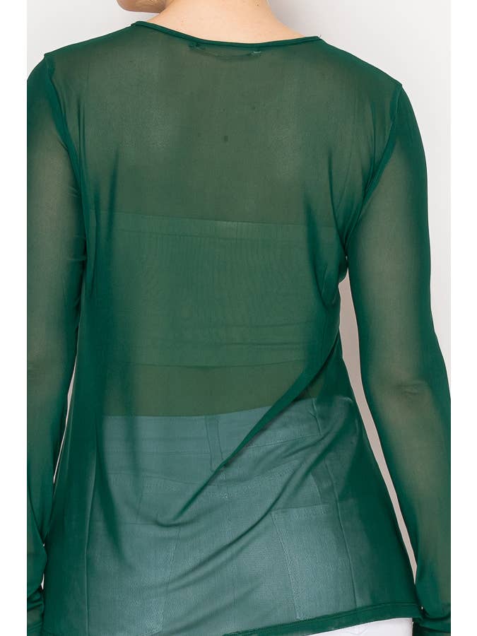 GREEN Minimalist Sheer All-Mesh Long Sleeve top– 4846GREEN for wholesale on Faire3