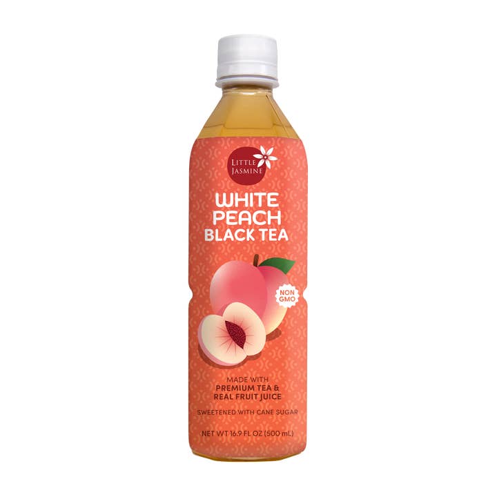 White Peach Black Tea, 16.9 fl oz - Fruit Tea RTD Beverage for wholesale by Arroyo Kitchen by Little Jasmine