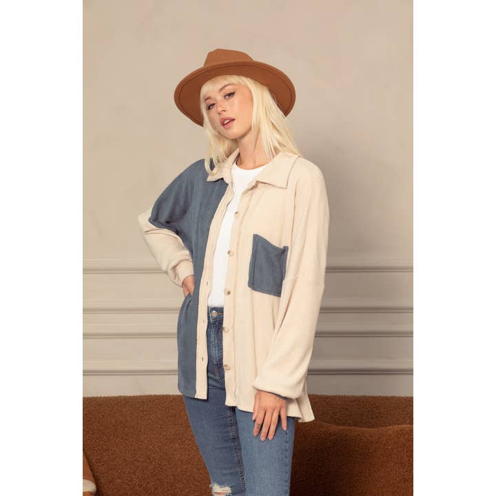 Chaqueta de punto acanalado liso cepillado para venta al por mayor de salt & bit