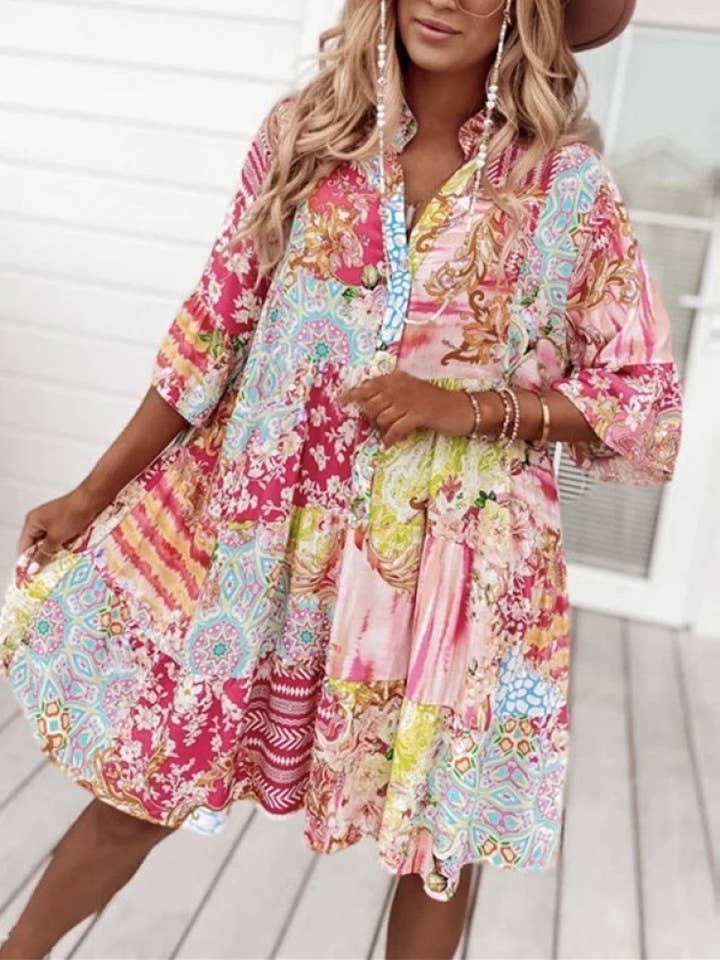 ESTEE BROWN - Wholesale Dress - Women's - Viscose short dress - 24062-3