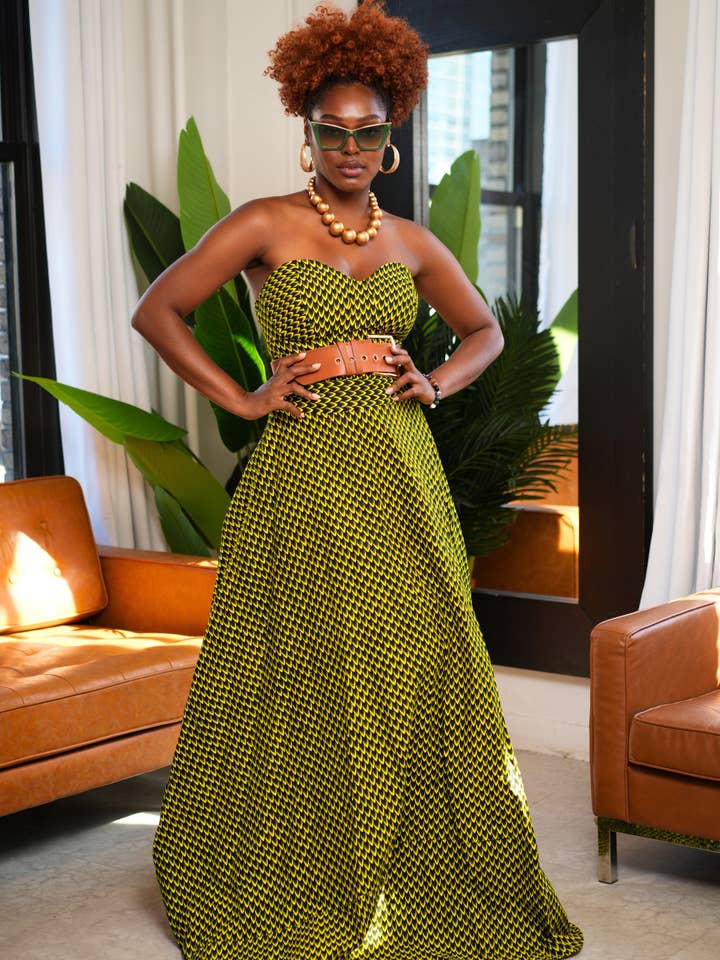 Vestido Ugba sin tirantes con escote corazón para venta al por mayor de DUA MENKA