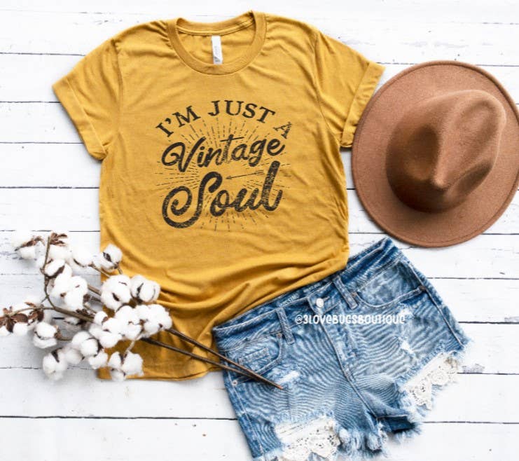 3lovebugsboutique - Wholesale Screen Printed T-Shirt - Women's - Vintage Soul Shirt(Western/Boho Tshirt)2