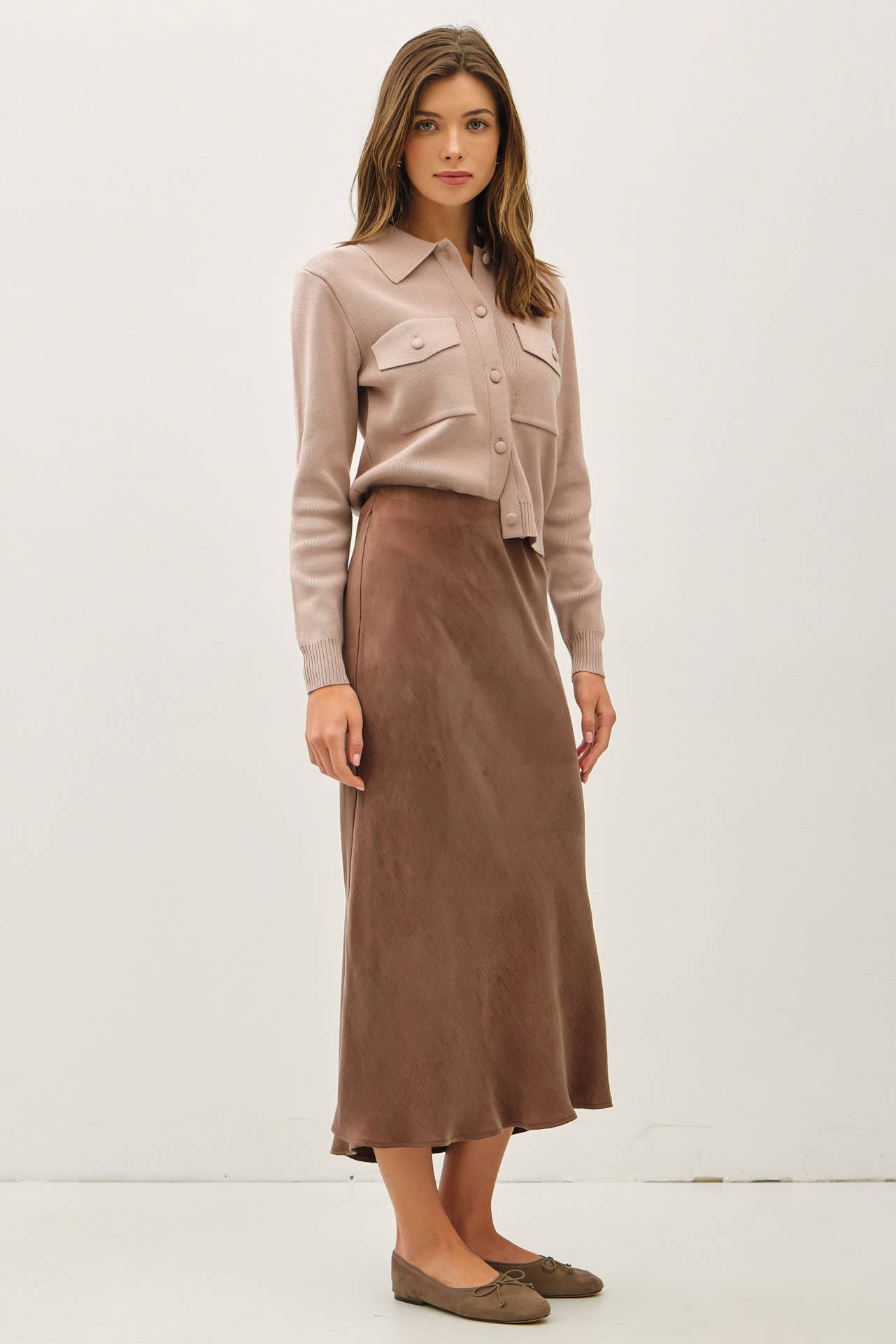 Be Cool - Vente Jupe – femme - JUPE MIDI EN SUÉDINE AVEC TAILLE ÉLASTIQUE12