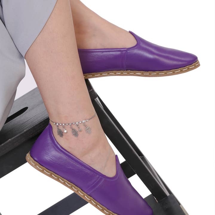 Gizze - Vente Ballerines – femme - Cuir Classique - Violet Byzance6