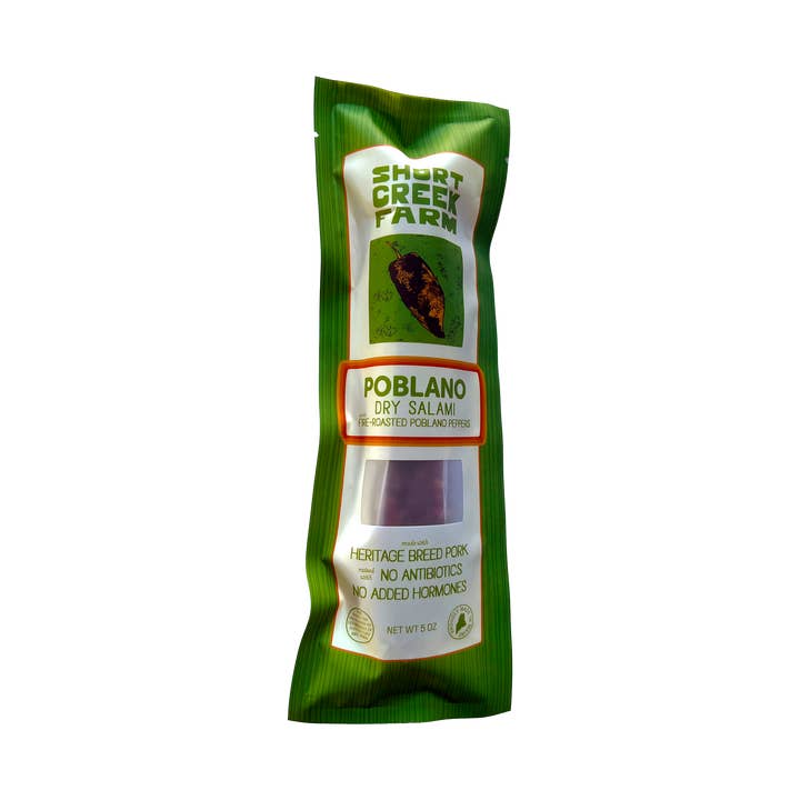 Poblano Salami for wholesale by Short Creek Farm