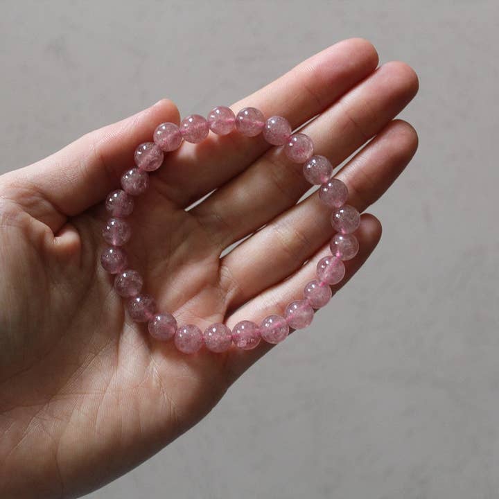 Pebble House - Wholesale Beaded Bracelet - Strawberry Quartz Bracelet 4mm/6mm/8mm - Crystals & Stones