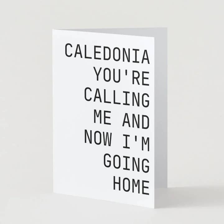 Scots Language Song Caledonia Scottish Greetings Card for wholesale by Mulderie Wood