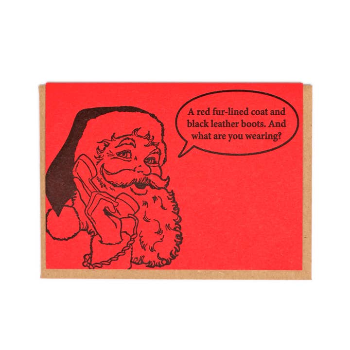 Santa's Phone Greeting Card Box Set for wholesale by Lady Pilot Letterpress