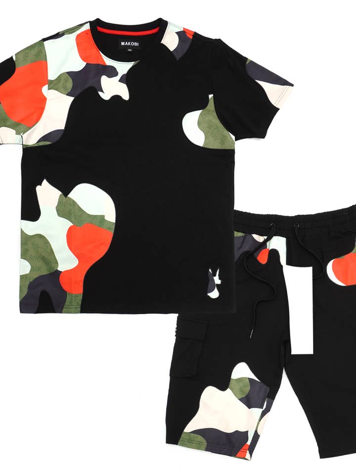 Ensemble short camouflage Makobi M535 - Noir pour la vente par Makobi
