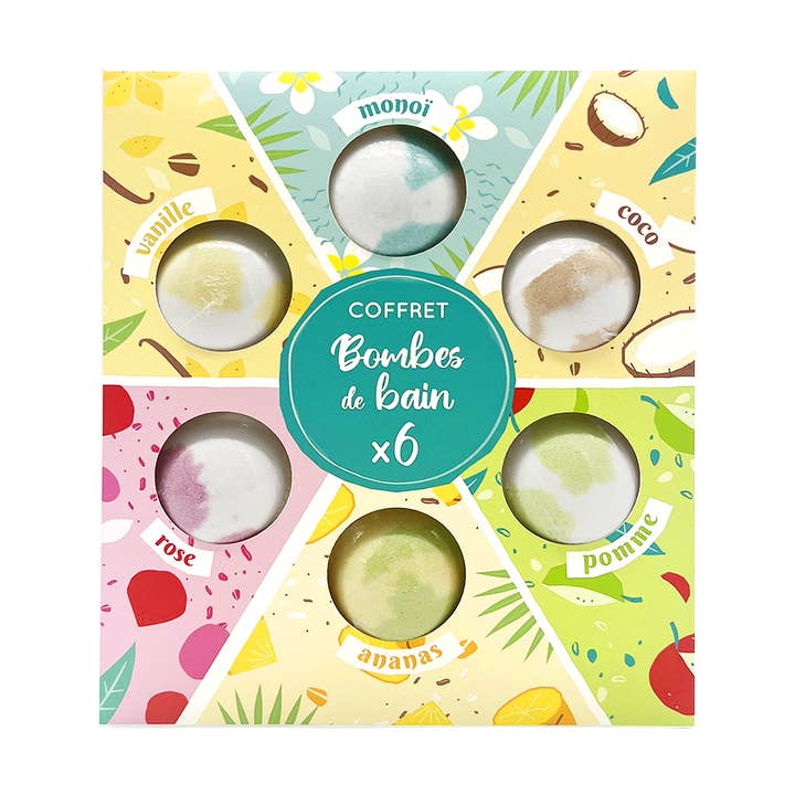 Set med 6 badbomber - blandade dofter för wholesale av FRENCH TENDANCE