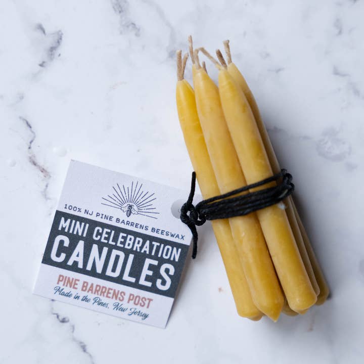 Pine Barrens Post - Wholesale Tapered Candle/Candlestick - Pure Beeswax Mini Celebration Candles