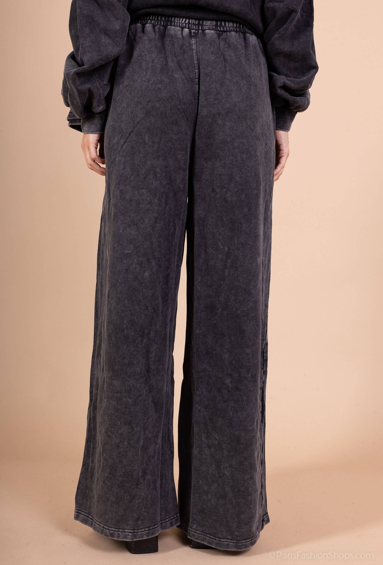 L'Emotion - Wholesale Pants - Women's - Wide-Leg Drawstring Pants in Washed Effect 100% Cotton3
