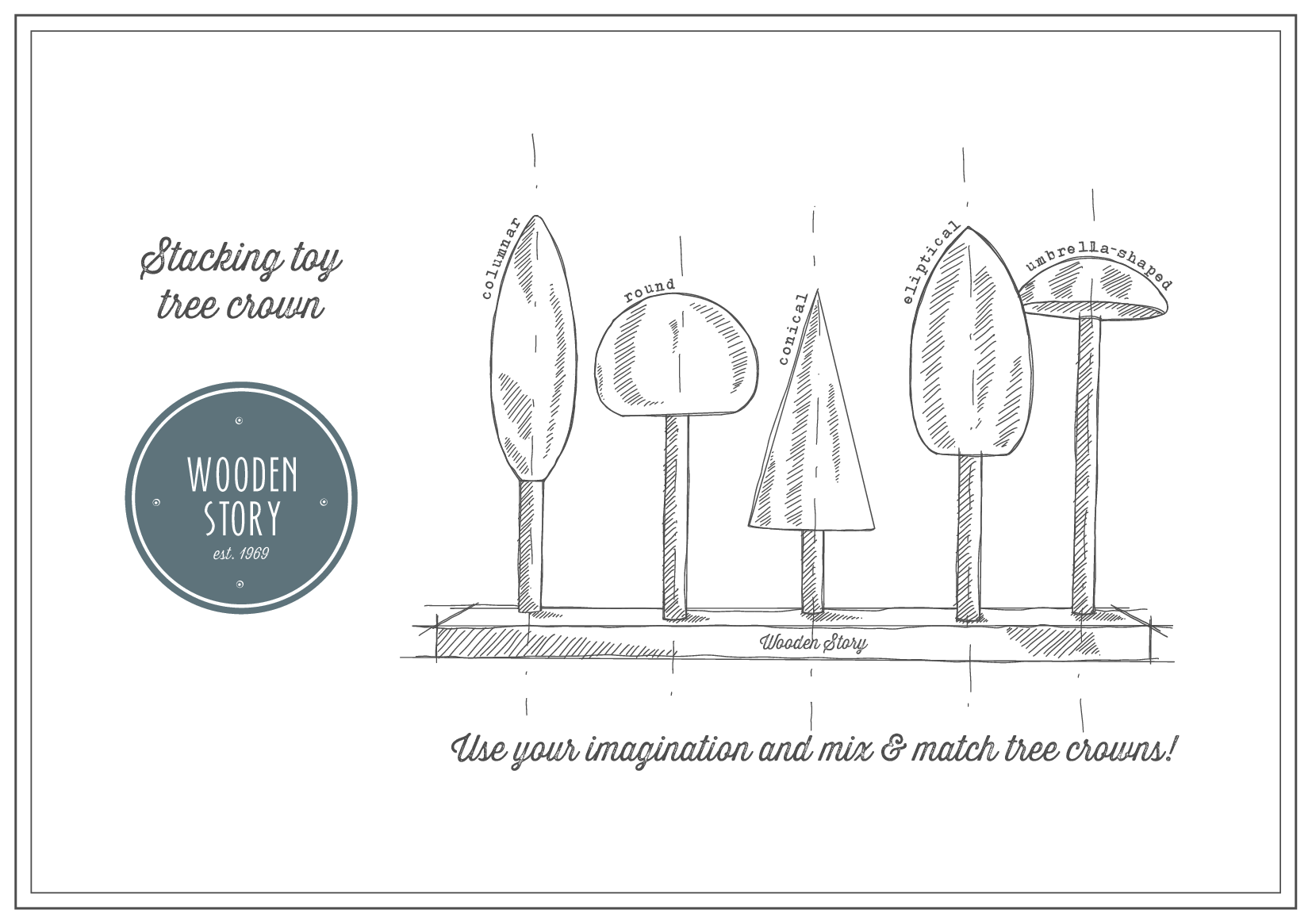 Wooden Story Sp. z o.o. – Großhandel Holzspielzeug – Kinder – Stapeltier „Baumkronen“ aus Holz4