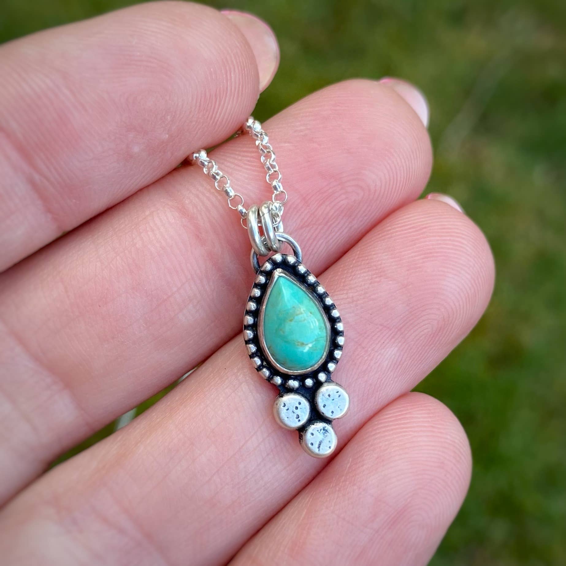 Blue and Blue - Wholesale Pendant/Charm Necklace - Pebble Necklace - Turquoise3