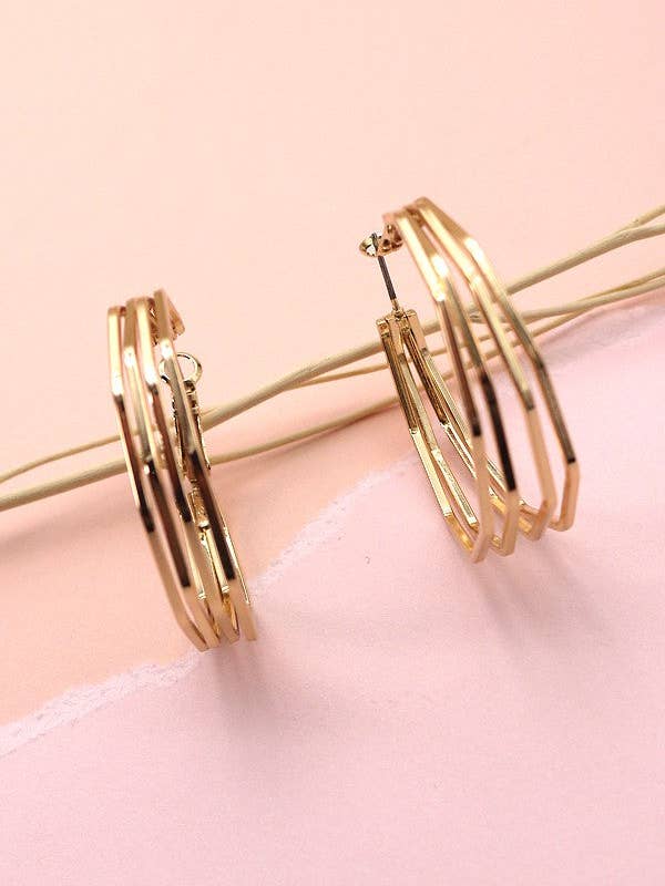 CRÉOLES OCTOGONALES À QUATRE FILS | 31E23221 pour la vente par JOSSLYN by wall to wall