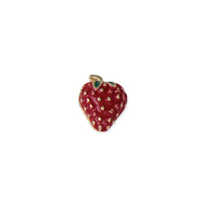 ZAD - Wholesale Stud/Post Earrings - Picked Sweet Gold Red Strawberry Post Earrings2