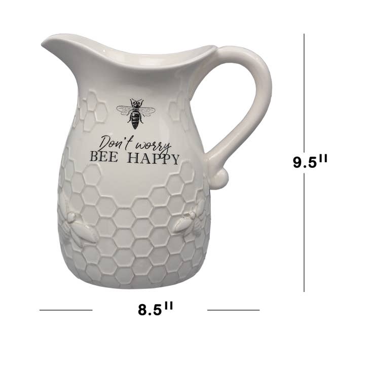 Young's - Wholesale Pitcher - Ceramic Bee Water Pitcher