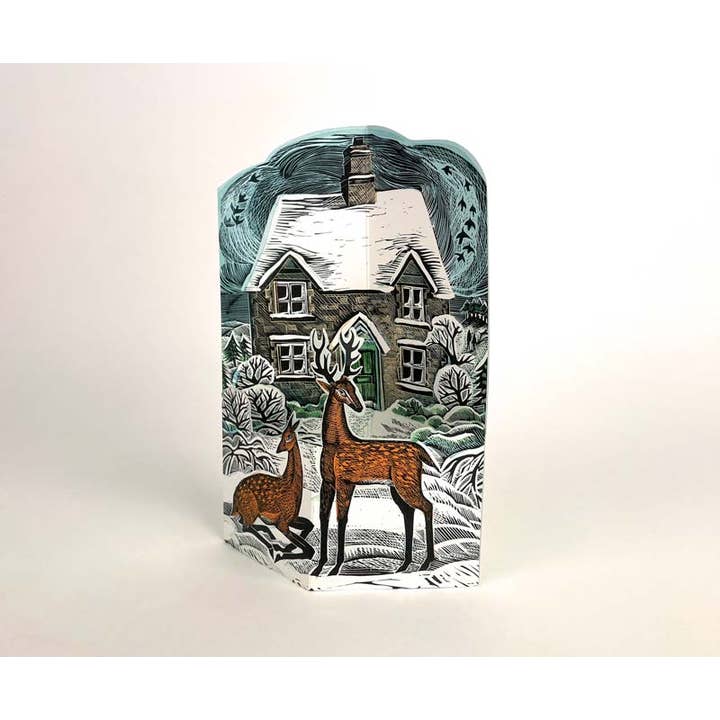 Art Angels - Wholesale Christmas Card - Hope Cottage Die-cut Card - Angela Harding2