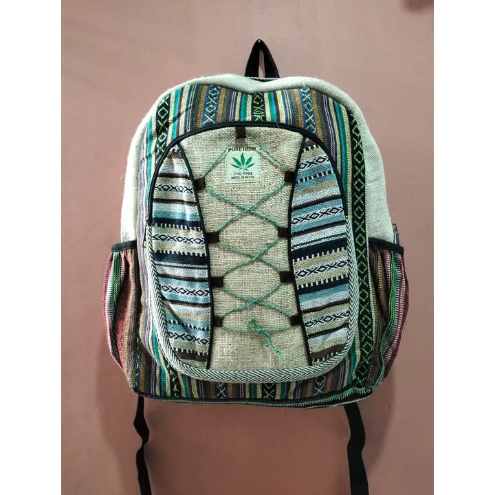 Avatar Imports LLC - Wholesale Backpack - Unisex - Large Hemp Bags - Pure Hemp with Gheri Design6