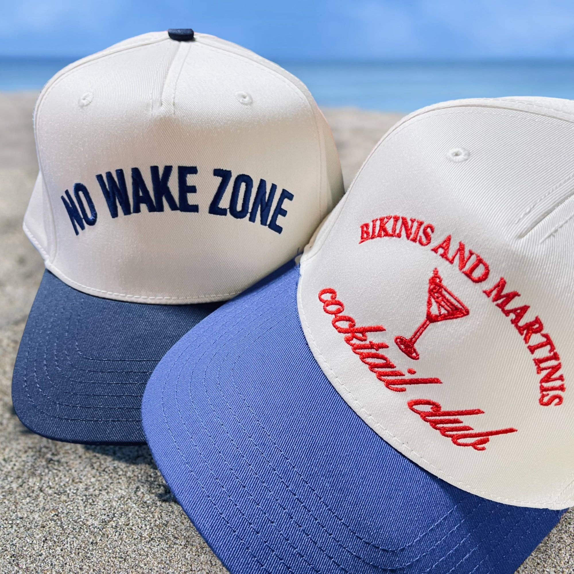 Happi Style - Wholesale Trucker Hat - Women's - Bikinis and Martinis Cocktail Club Classic Trucker Hat | White/Royal2