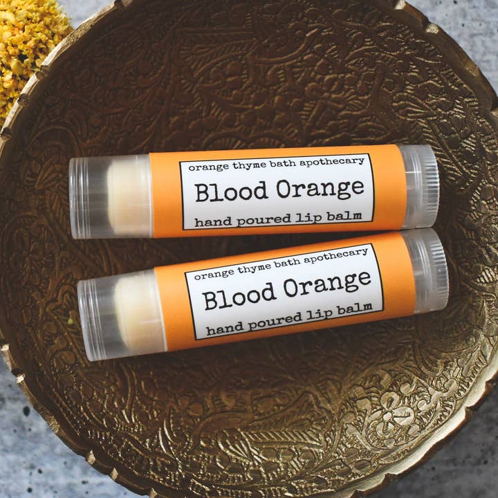 Blood Orange Lip Balm for wholesale by Orange Thyme Bath Apothecary