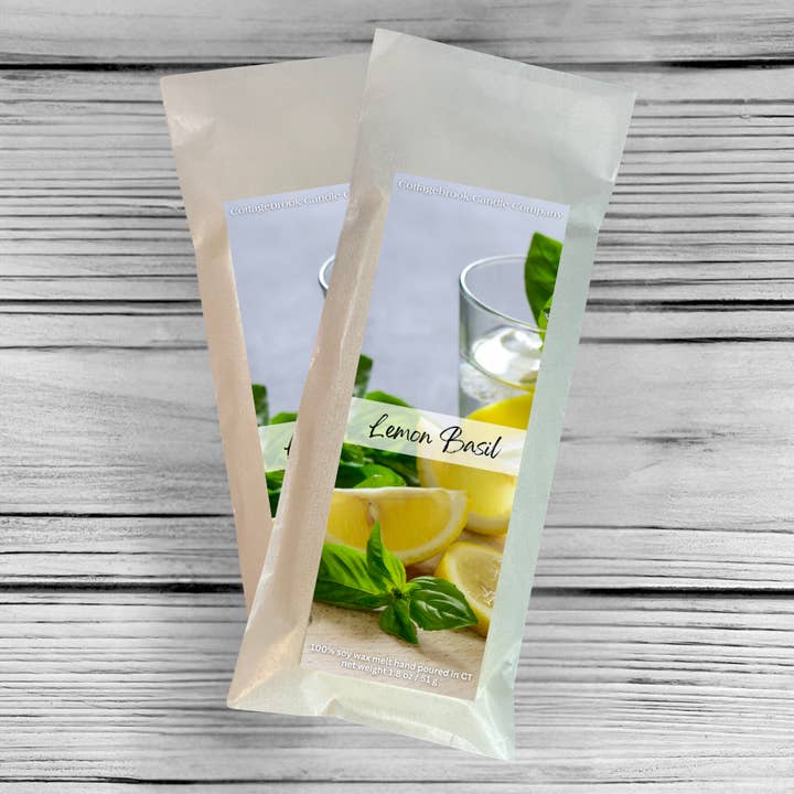 Cialde di cera al basilico e limone per la vendita all'ingrosso da parte di Cottagebrook Candle Company