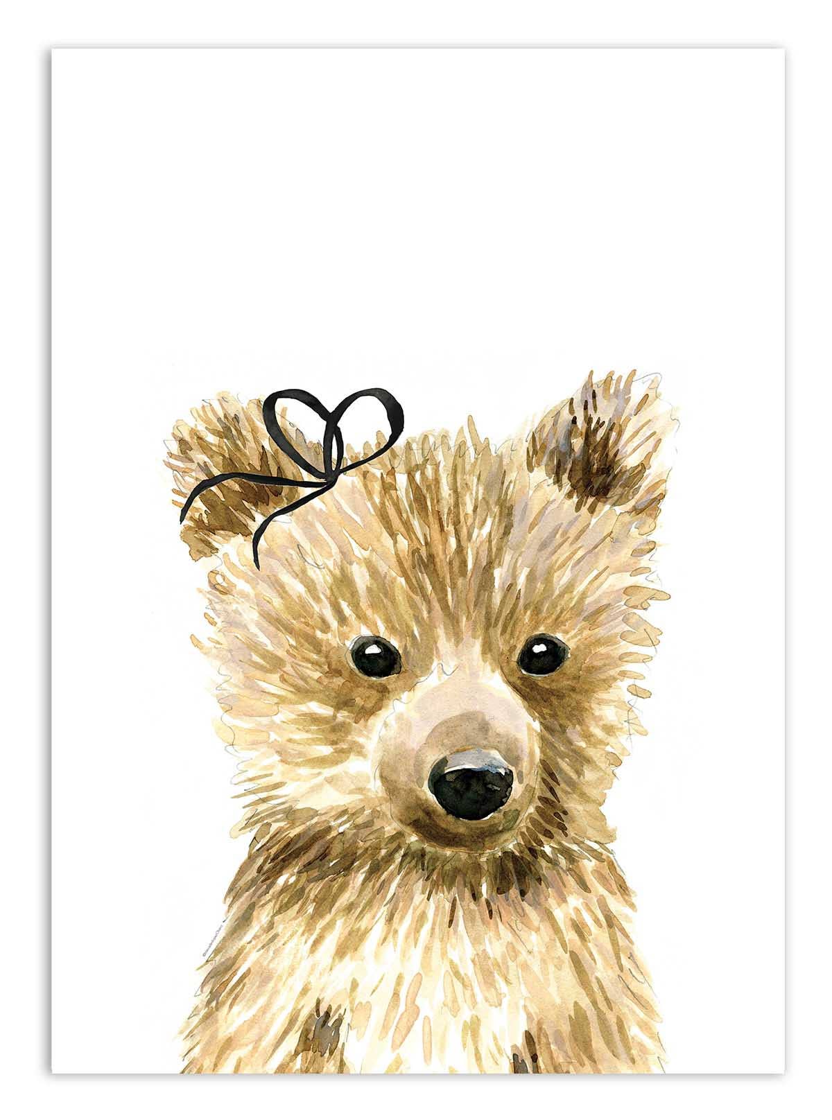 Wall Editions - Wholesale Art Print - Art-Poster - Baby bear bow - Mercedes Lopez Charro0