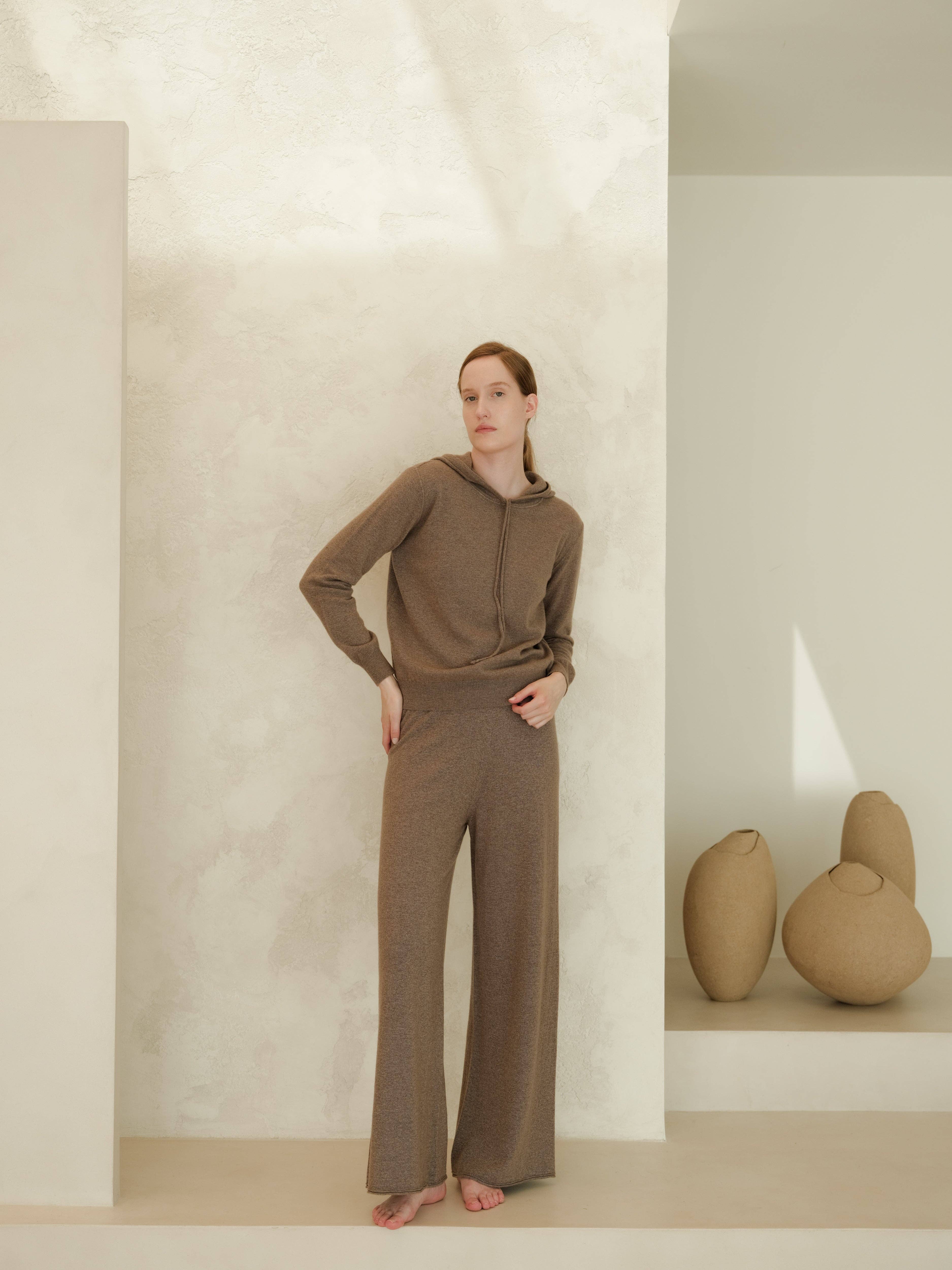 Lèmme - Wholesale Pants - Women's - Lightweight wide-leg cashmere blend pants (3D knit)15