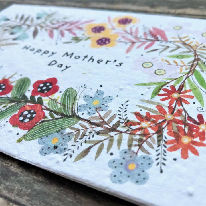 Erika's Whimsical Art – wholesale Mother’s Day card – Plantable Seed Paper Mother's Day Card, Blank Inside5