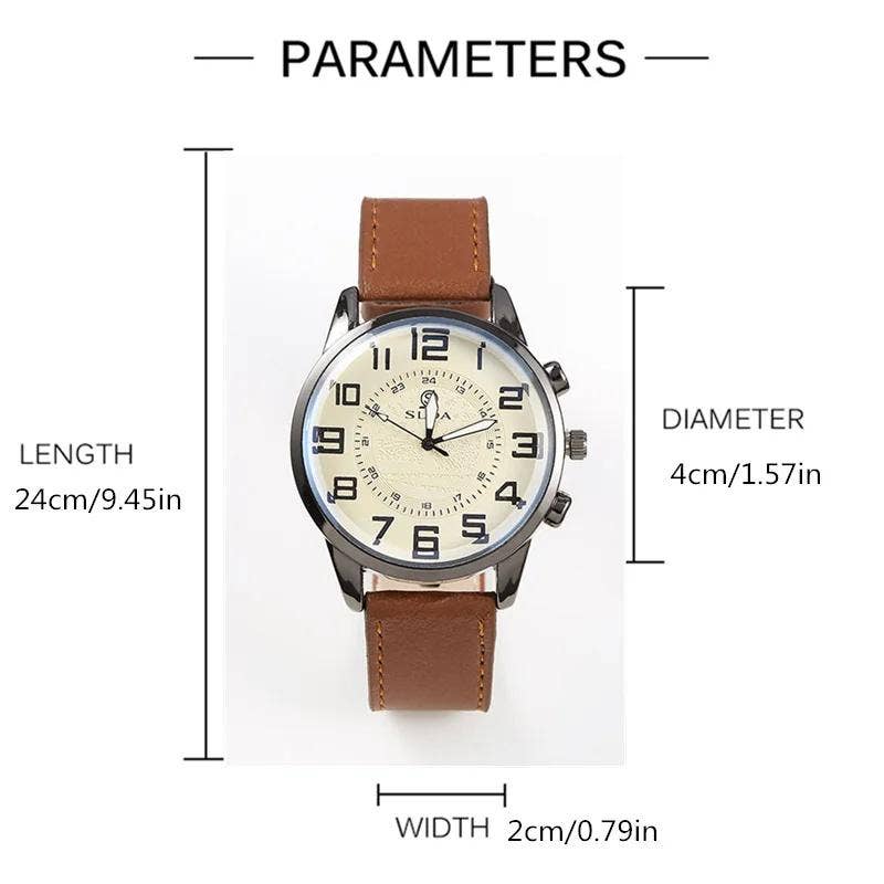 WoodWristCo - Wholesale Wrist Watch - Men's - Mens Exquisite Leather Quartz Wristwatch Business Gentle Watch2